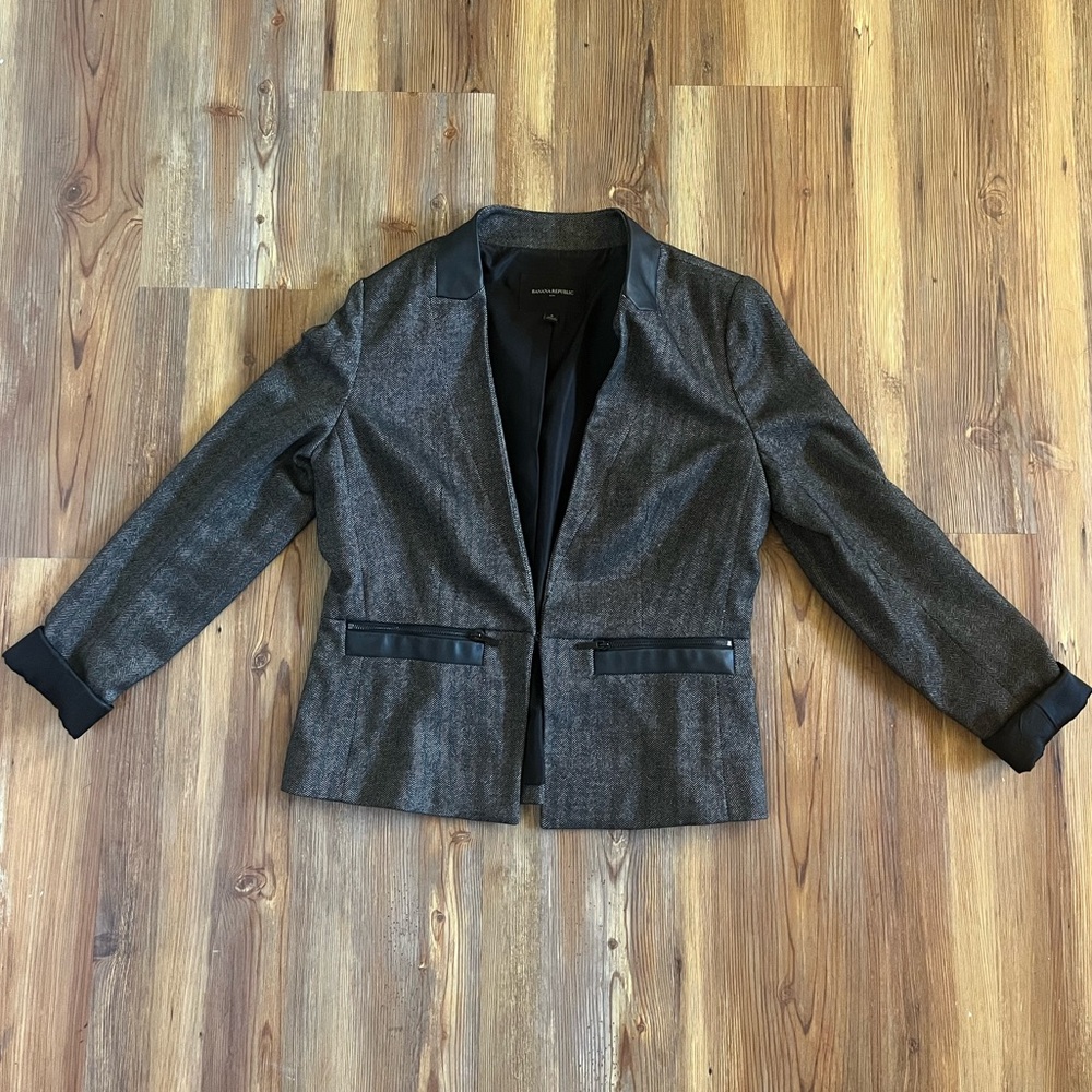 Banana Republic blazer with leather accents